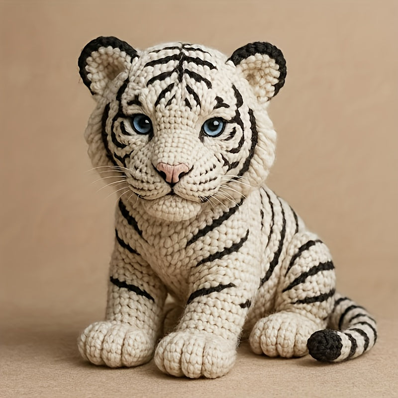 1 Set of Challenging Amigurumi White Tiger and Rare Black Tiger Crochet Patterns, Suitable for Those with Crochet Basics, Four Colors to Choose From