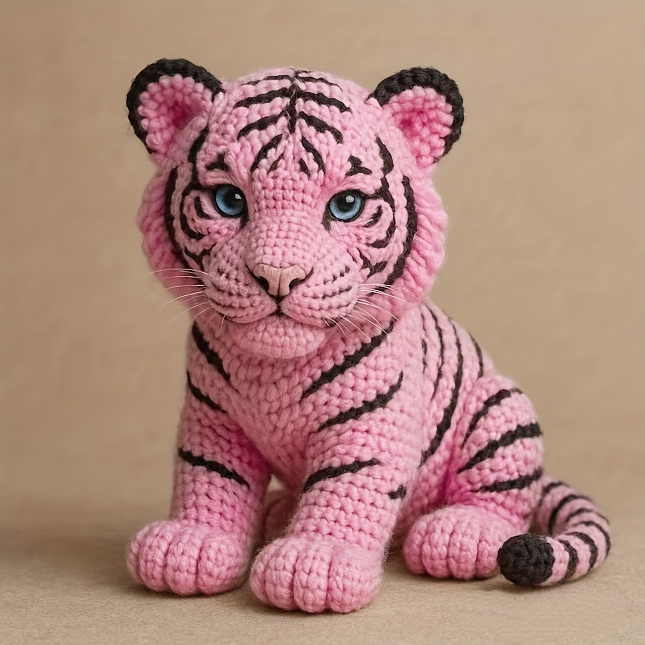 1 Set of Challenging Amigurumi White Tiger and Rare Black Tiger Crochet Patterns, Suitable for Those with Crochet Basics, Four Colors to Choose From