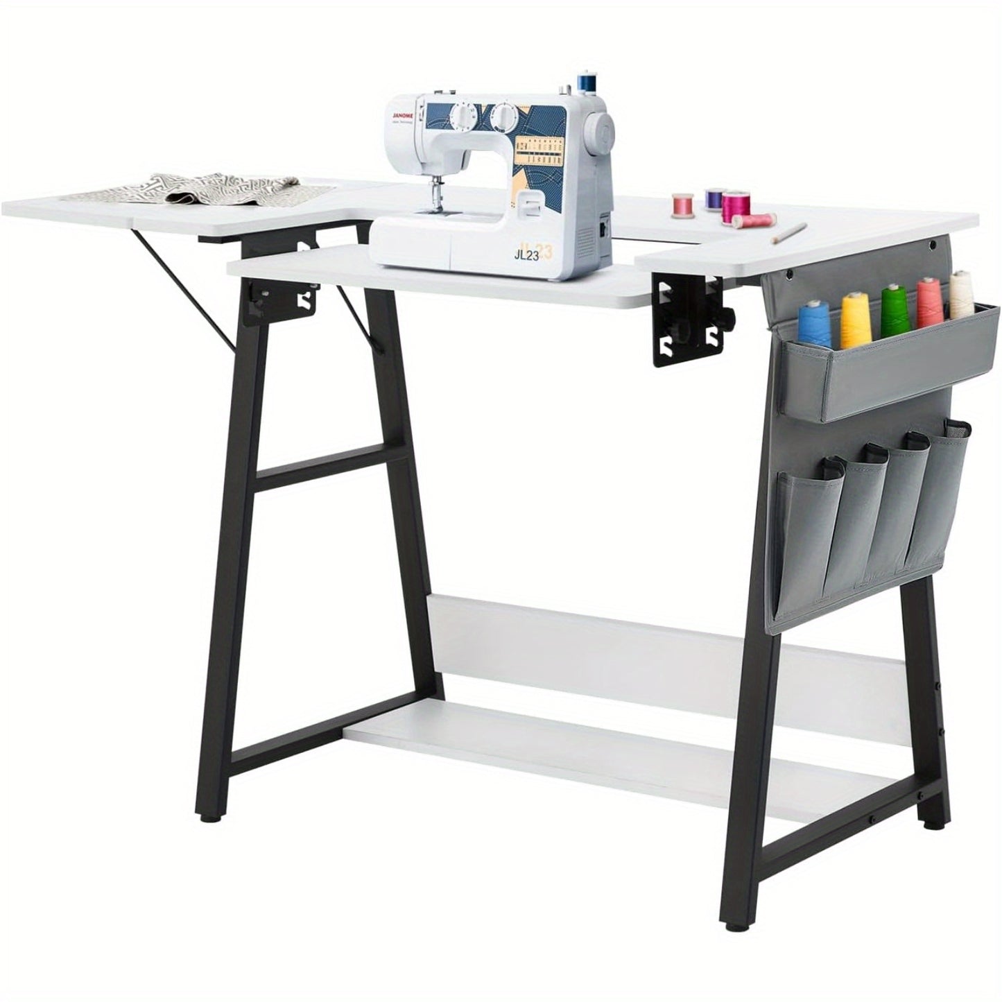 EROMMY Adjustable Folding Sewing Table With Side Pocket