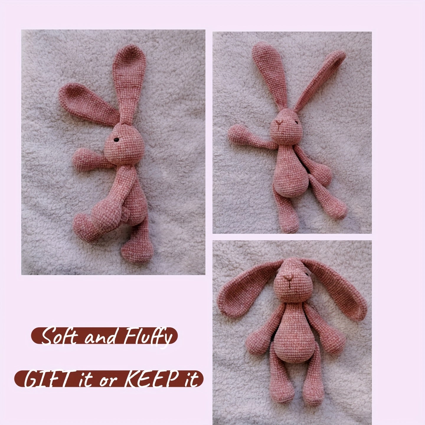 Diy Crochet Bunny Kit Plush Toy Handmade Gift Home Decor
