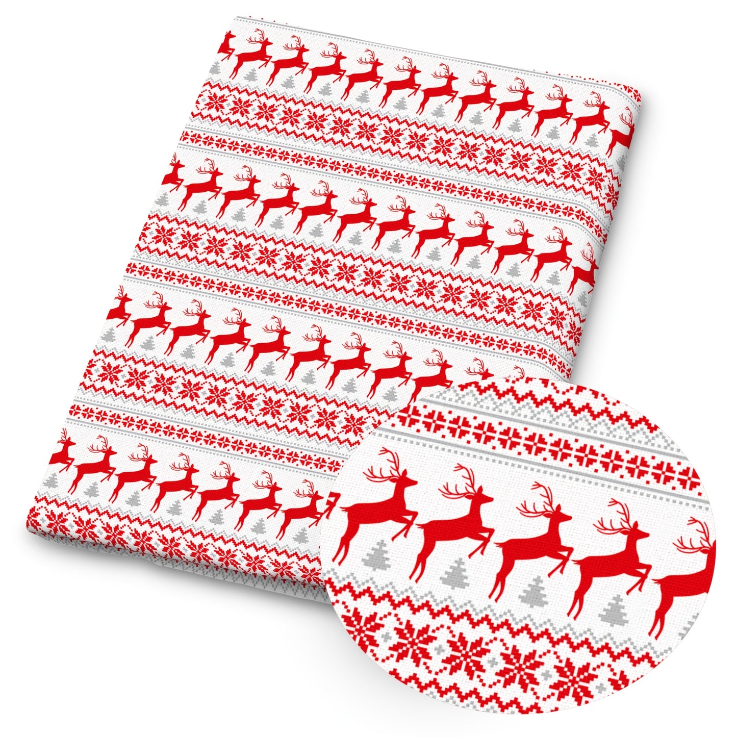 Polyester Fabric Sheet Precut Plaid Snowflakes Deer Truck