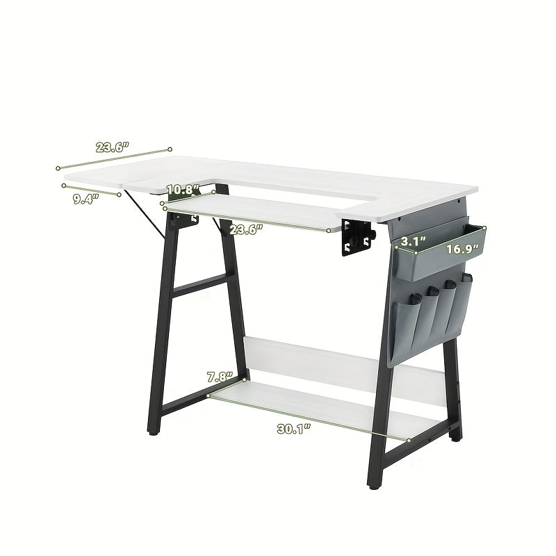 EROMMY Adjustable Folding Sewing Table With Side Pocket