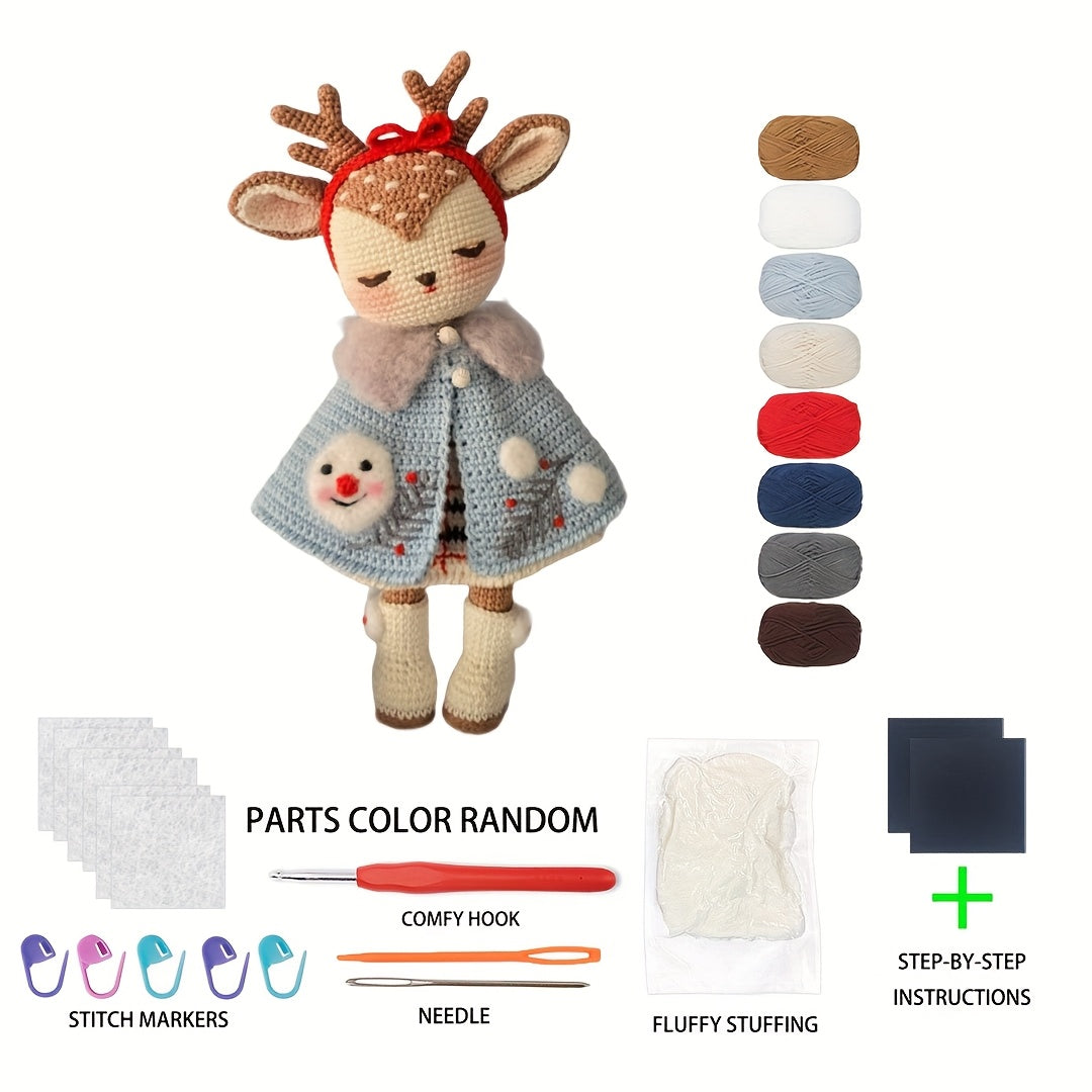 Complete Crochet Kit Deer Starry Night Elf Doll Yarn Guide