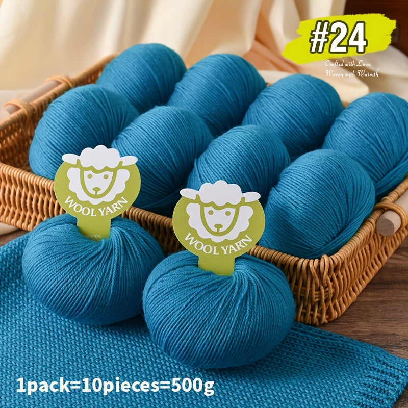 New Sheep Premium Wool Yarn 10 Balls 500g Knitting Kit