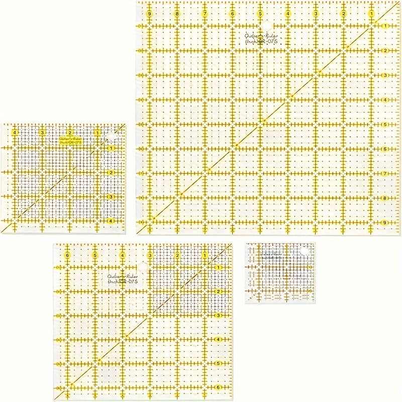 Acrylic Quilters Ruler Set For Patchwork Quilting Sewing