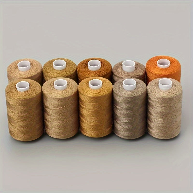 10 Rolls Set 1000 Yards Polyester Sewing Thread Quilting