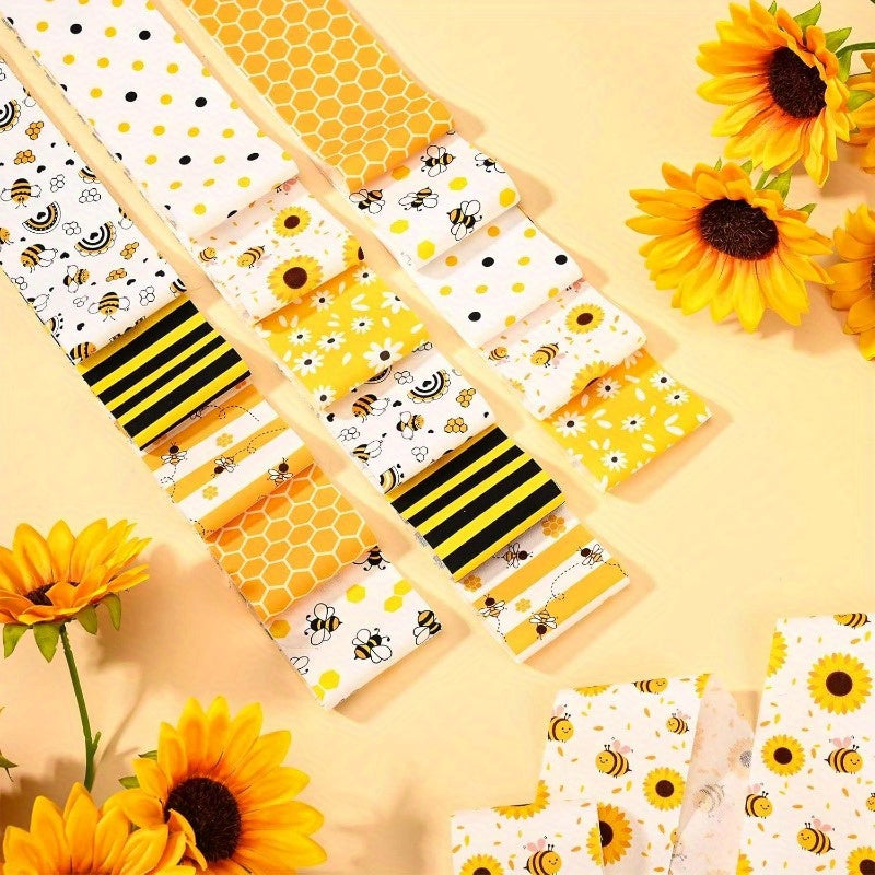 40Pcs Bee Series Quilted Patchwork Fabric DIY Projects