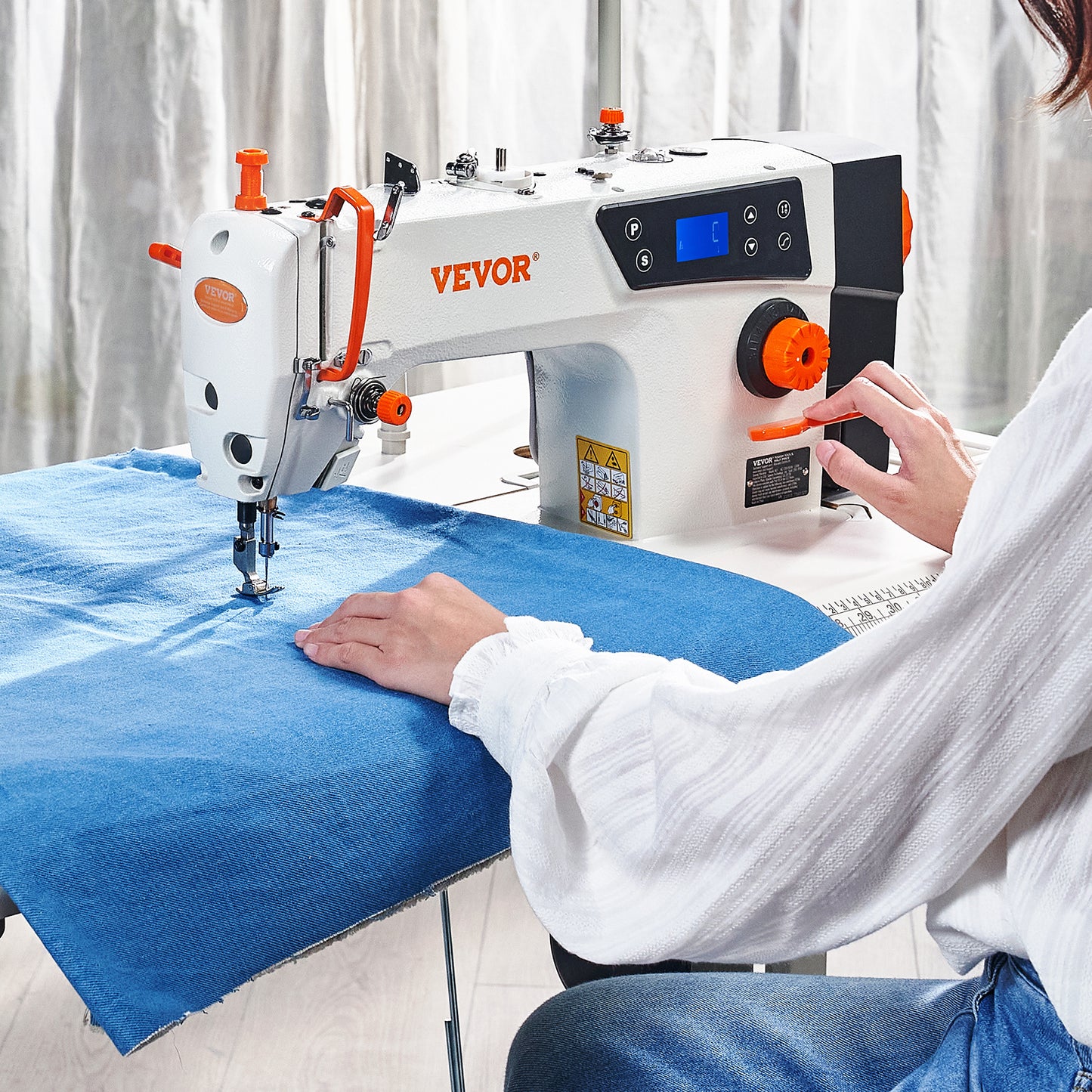 VEVOR Industrial Lockstitch Sewing Machine 550W Servo