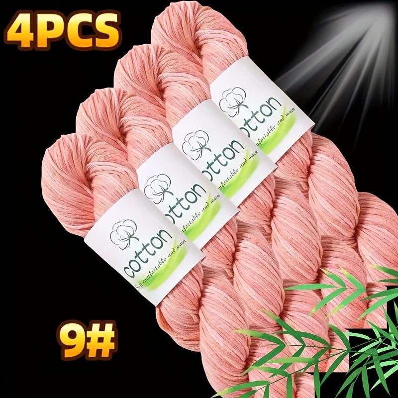 Hand Dyed 4 Strand Cotton Yarn Set Multicolor Craft
