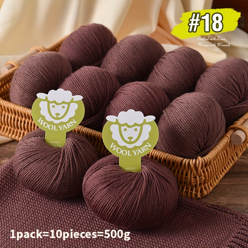 New Sheep Premium Wool Yarn 10 Balls 500g Knitting Kit