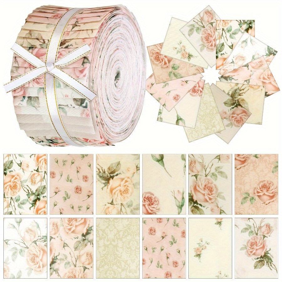 Pastel Quilting Strips Bundle 40pcs Precut Polyester Fabric
