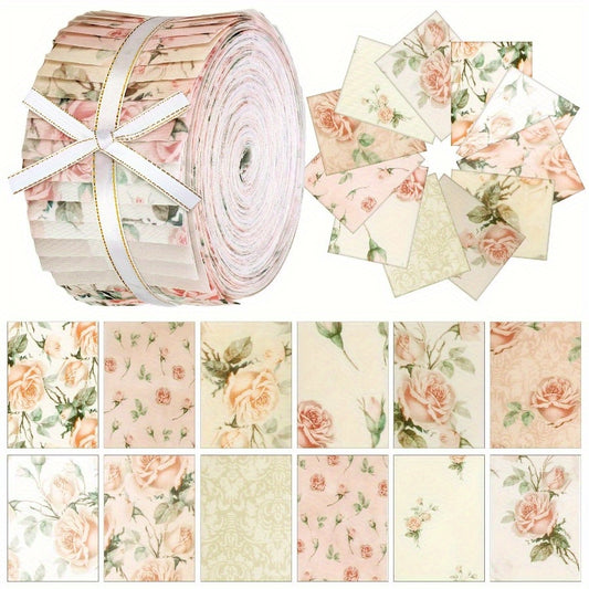 Pastel Quilting Strips Bundle 40pcs Precut Polyester Fabric