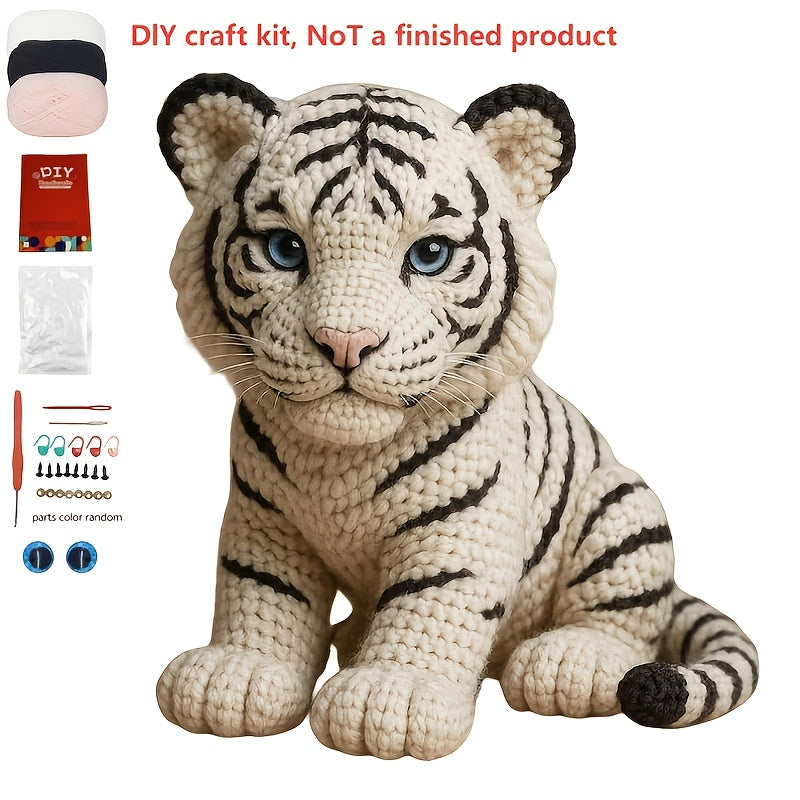 1 Set of Challenging Amigurumi White Tiger and Rare Black Tiger Crochet Patterns, Suitable for Those with Crochet Basics, Four Colors to Choose From