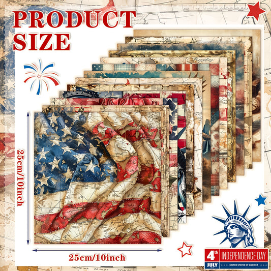 Patelai Patriotic Quilt Fabric Squares American Flag
