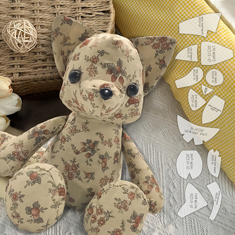 13pcs Fox Making PET Sewing Templates DIY Sitting Fox Shape Pattern Quilting Stencils Handmade Sewing Tools Template Handcrafted Decoration Birthday Holiday Gifts