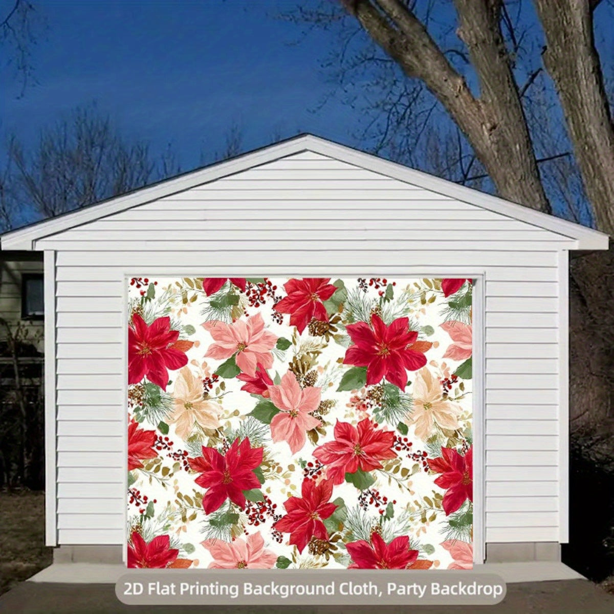 Poinsettia Fabric By The Yard For Christmas Decor Backdrops