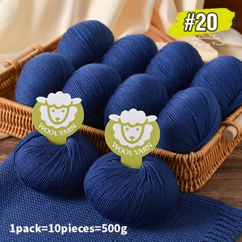 New Sheep Premium Wool Yarn 10 Balls 500g Knitting Kit