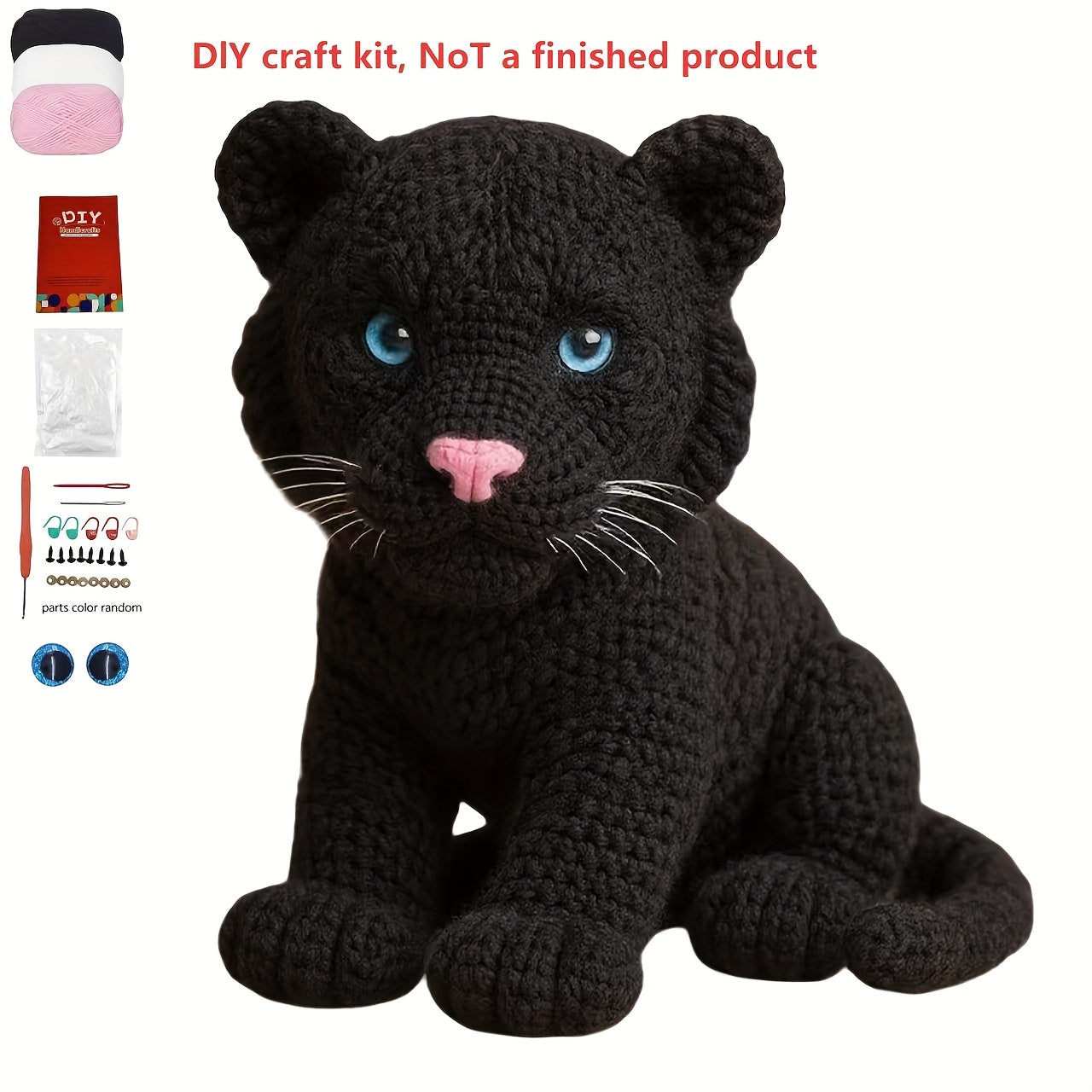 1 Set of Challenging Amigurumi White Tiger and Rare Black Tiger Crochet Patterns, Suitable for Those with Crochet Basics, Four Colors to Choose From