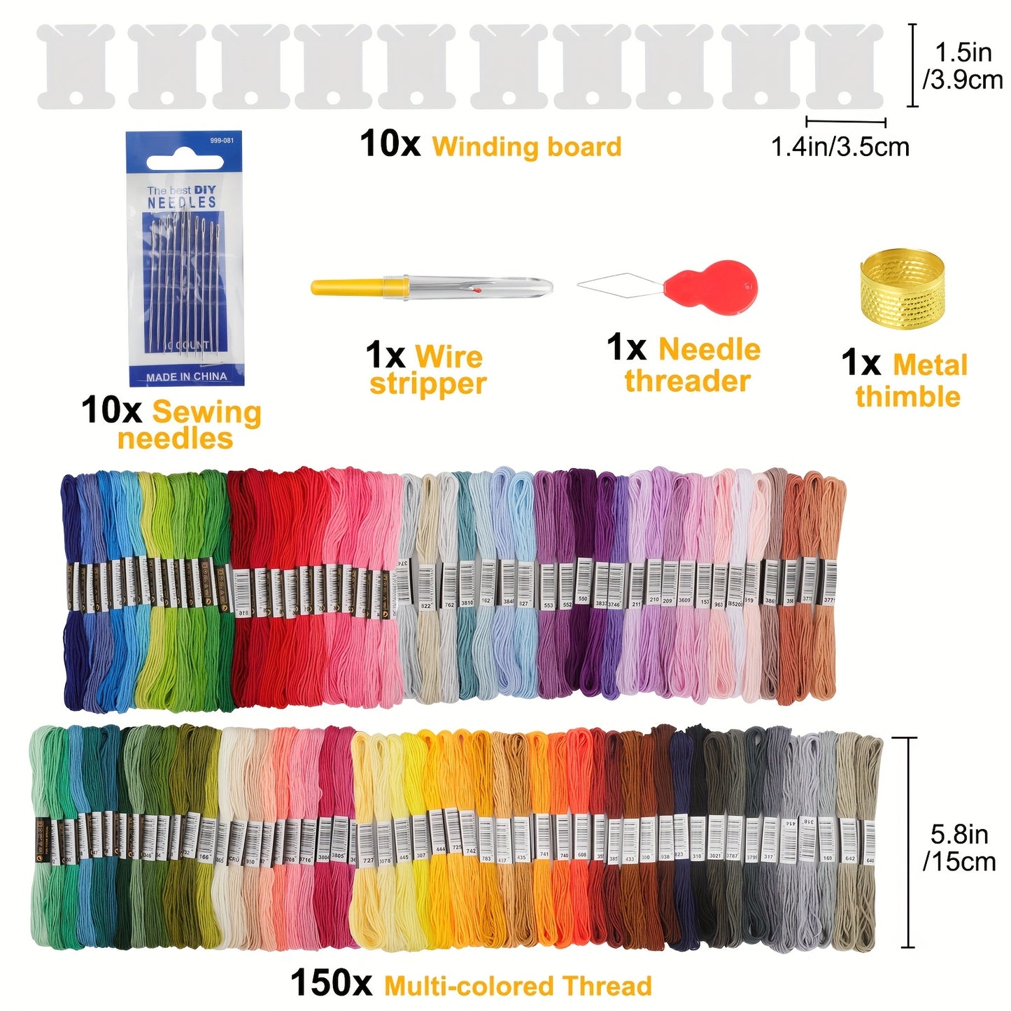 EEEKIT Premium Embroidery Floss Kit 150 Skeins With Needles