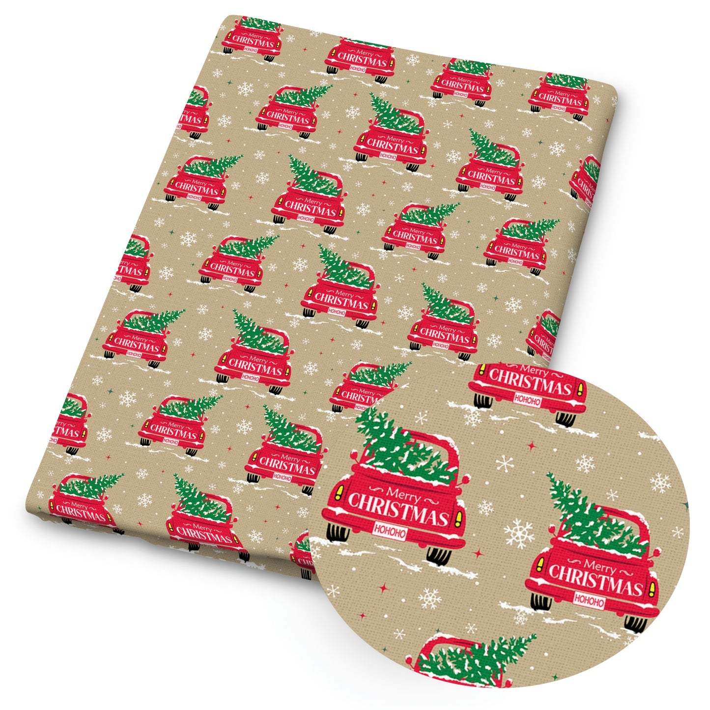 Christmas Quilt Fabric Polyester Forest Animals Santa