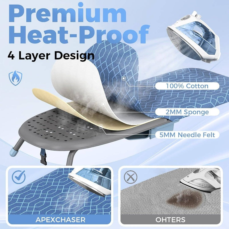 Compact Portable Ironing Board With Iron Holder And Covers