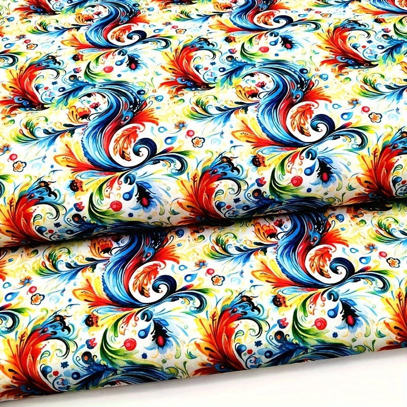 Retro Bohemian Paisley Print Fabric Polyester Cotton Blend