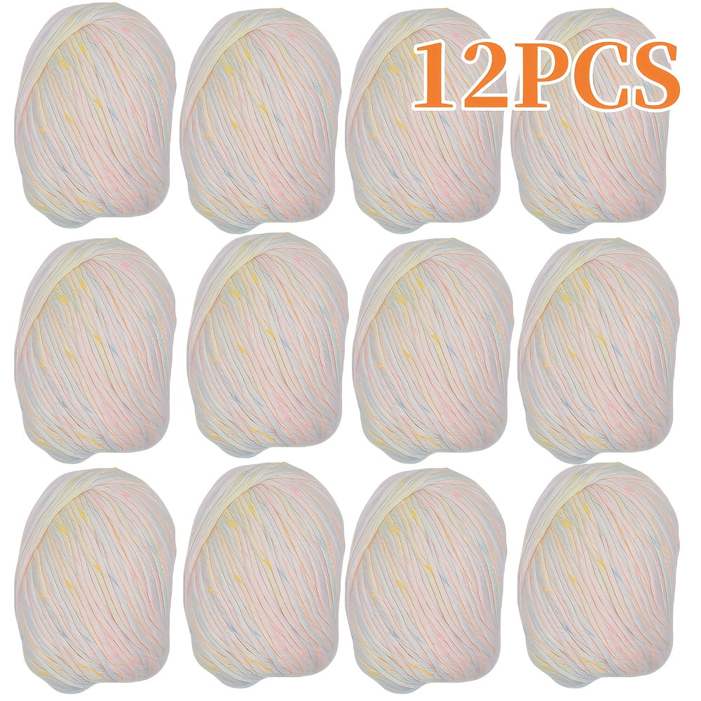 Multicolored Acrylic Yarn 12 Ball Set Ultra Soft for Knitting