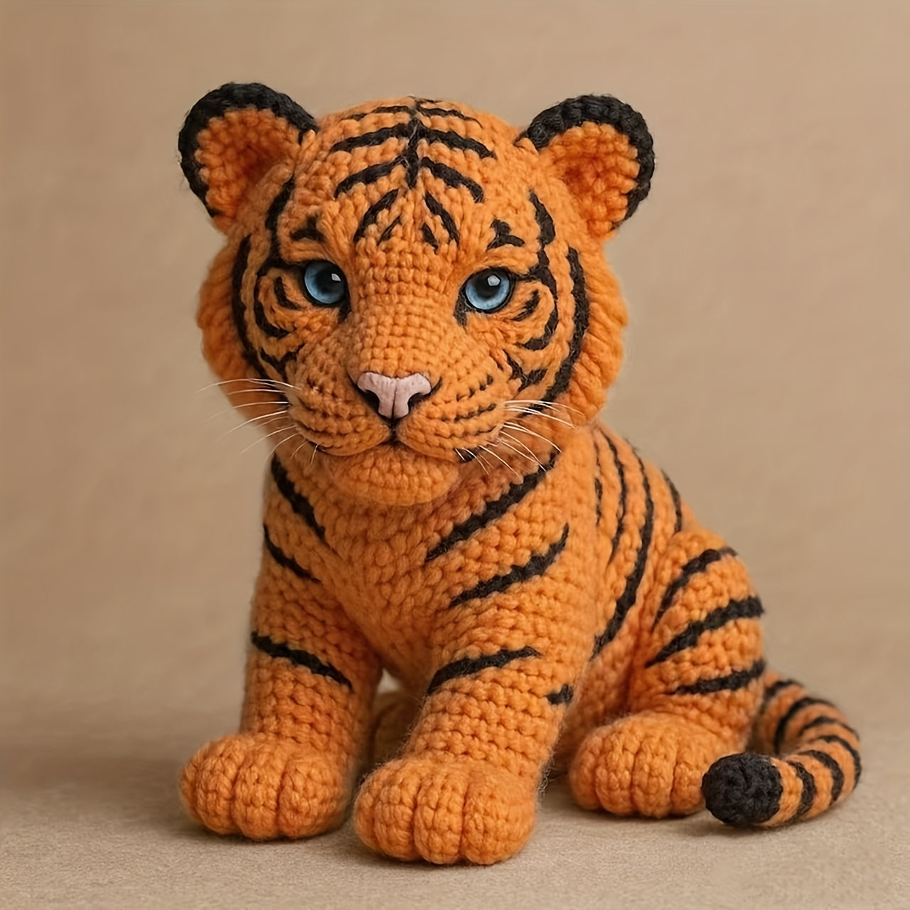 1 Set of Challenging Amigurumi White Tiger and Rare Black Tiger Crochet Patterns, Suitable for Those with Crochet Basics, Four Colors to Choose From