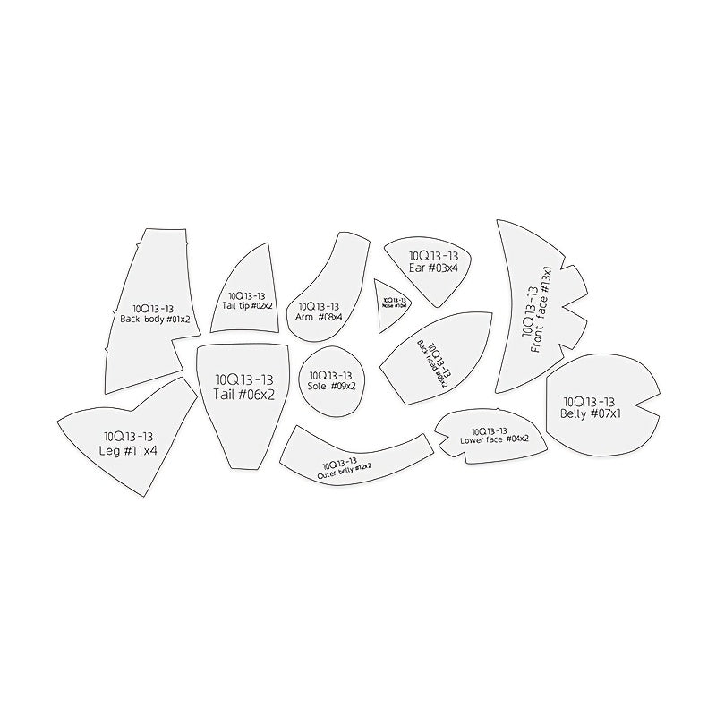 13pcs Fox Making PET Sewing Templates DIY Sitting Fox Shape Pattern Quilting Stencils Handmade Sewing Tools Template Handcrafted Decoration Birthday Holiday Gifts