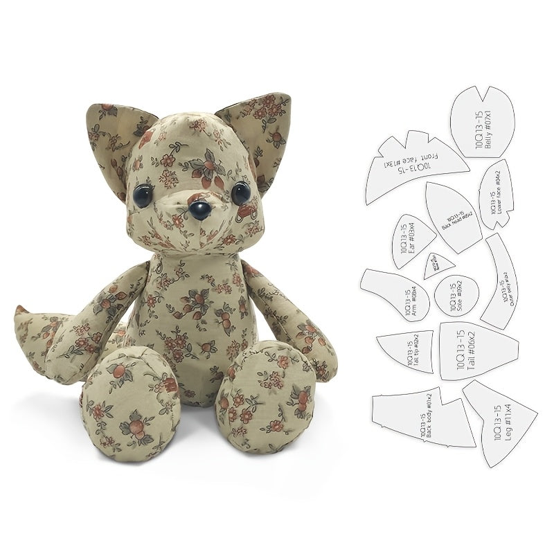 13pcs Fox Making PET Sewing Templates DIY Sitting Fox Shape Pattern Quilting Stencils Handmade Sewing Tools Template Handcrafted Decoration Birthday Holiday Gifts