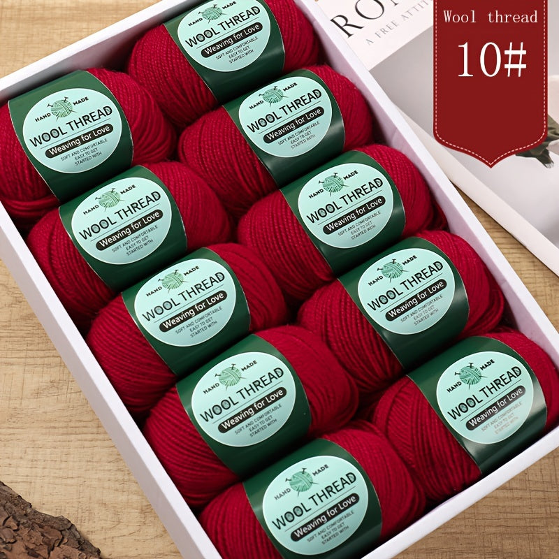 Australian Wool Yarn 10 Balls Pack For Knitting Crocheting