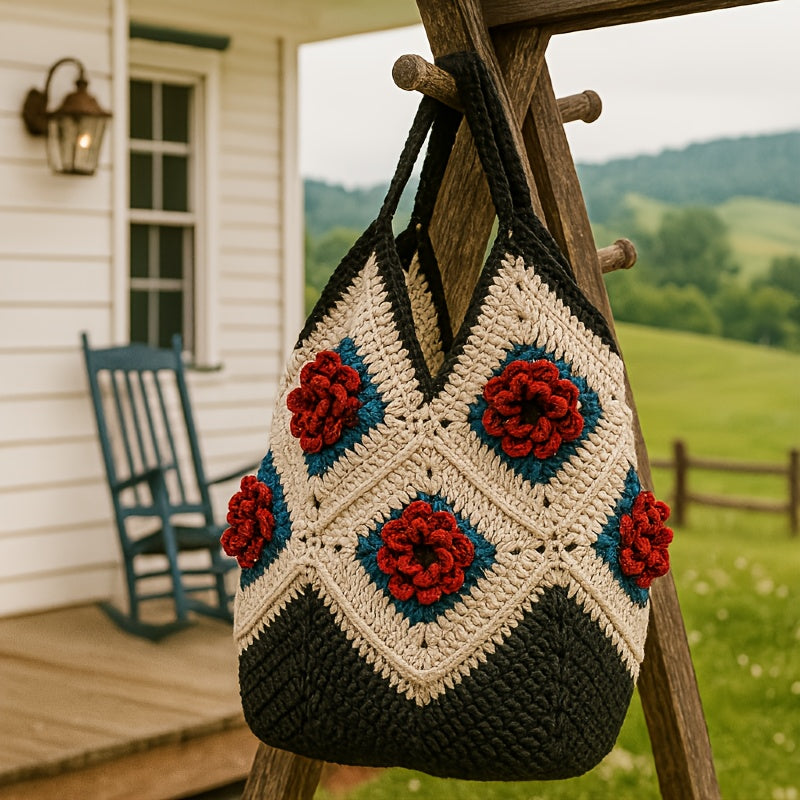 Rose Granny Bag Crochet Kit Crafting Project Pattern
