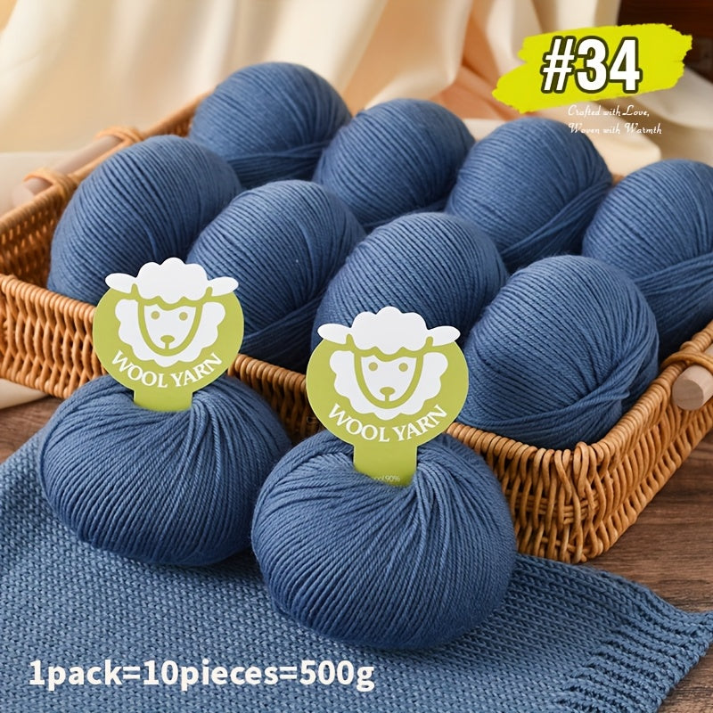 New Sheep Premium Wool Yarn 10 Balls 500g Knitting Kit