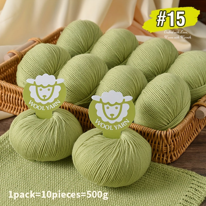 New Sheep Premium Wool Yarn 10 Balls 500g Knitting Kit