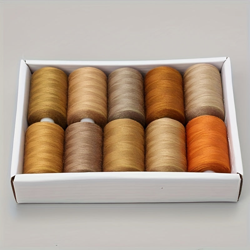 10 Rolls Set 1000 Yards Polyester Sewing Thread Quilting