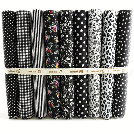 Floral Fabric Swatch Set 9 Pieces For Sewing And Crafting