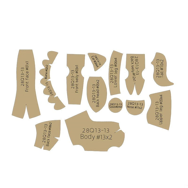 13pcs Horse Making Kraft Templates DIY Doll Quilting Stencils Horse Handmade Sewing Tool Stencil Handmade Decorations Birthday Holiday Gifts