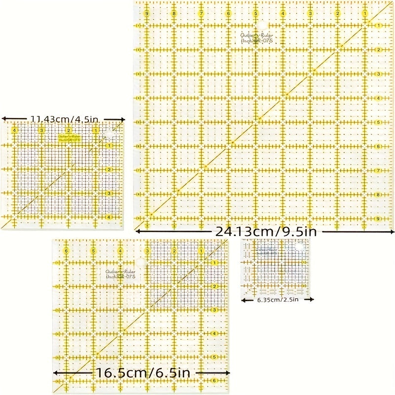 Acrylic Quilters Ruler Set For Patchwork Quilting Sewing