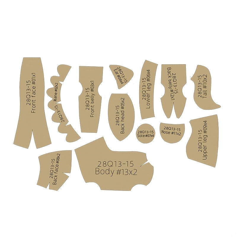 13pcs Horse Making Kraft Templates DIY Doll Quilting Stencils Horse Handmade Sewing Tool Stencil Handmade Decorations Birthday Holiday Gifts