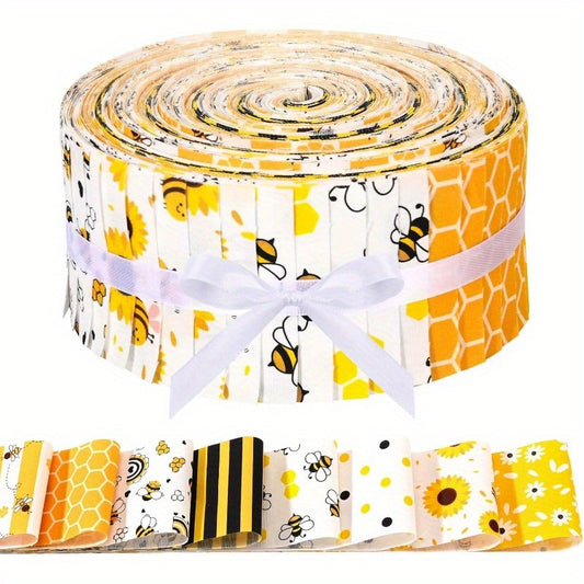 40Pcs Bee Series Quilted Patchwork Fabric DIY Projects