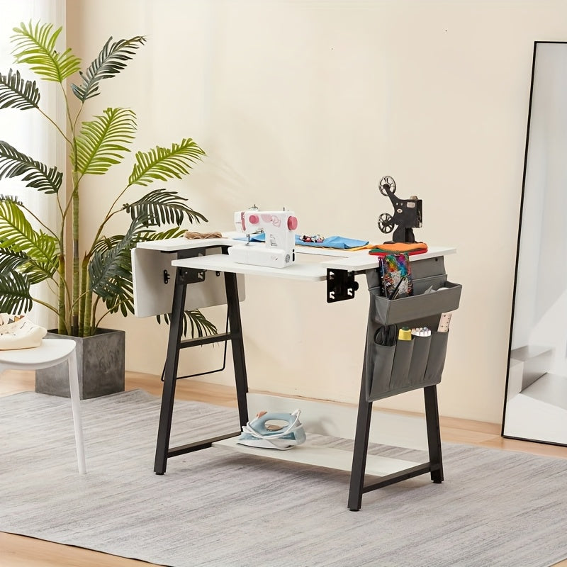 EROMMY Adjustable Folding Sewing Table With Side Pocket