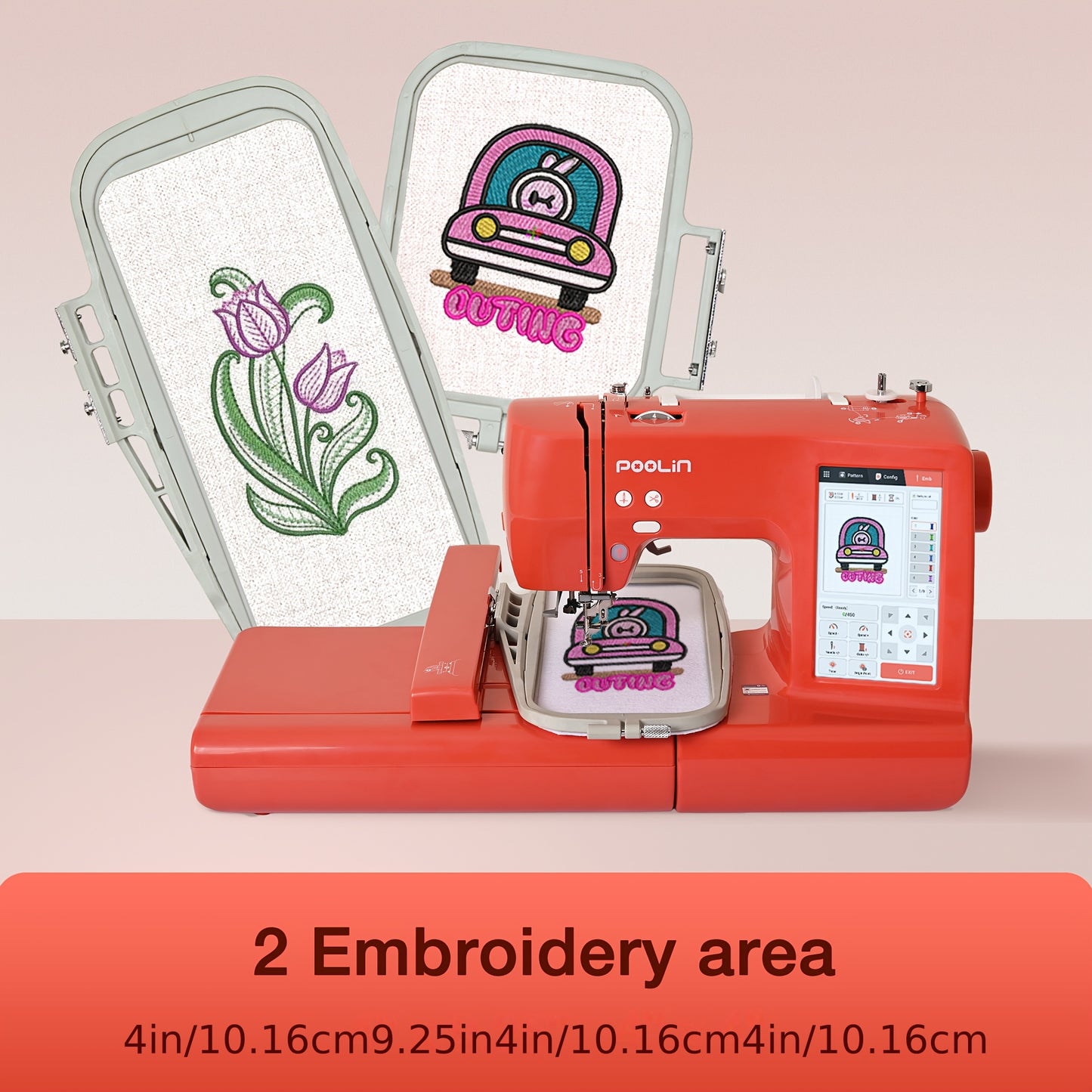 Poolin Computerized Embroidery Machine Starter Kit Included