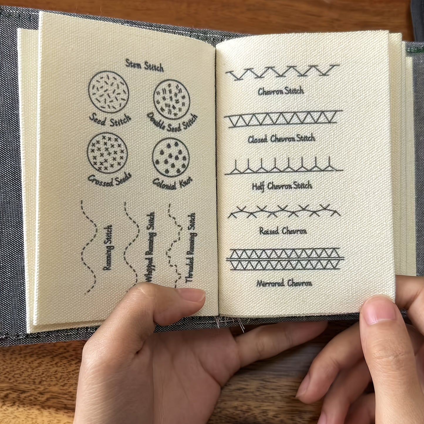 [DIY Stitch Book] High-Quality DIY Stitch Pattern Learning Book | Exercise Book, Sewing Kit, Flip Book, Embroidery Book with Random Patterns, Portable