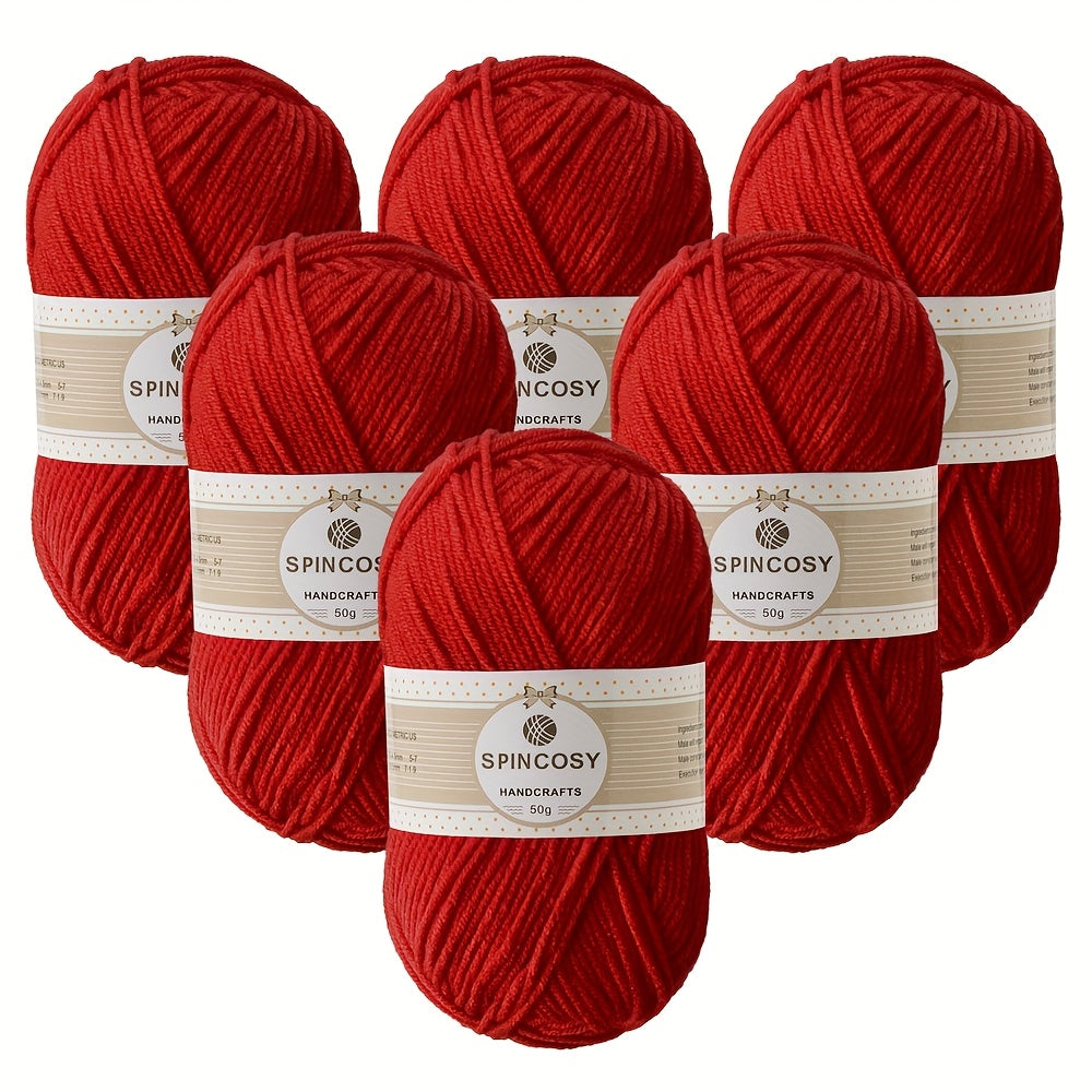 Six Pack 4 Layer Handwoven Crochet Yarn 100 Percent Acrylic