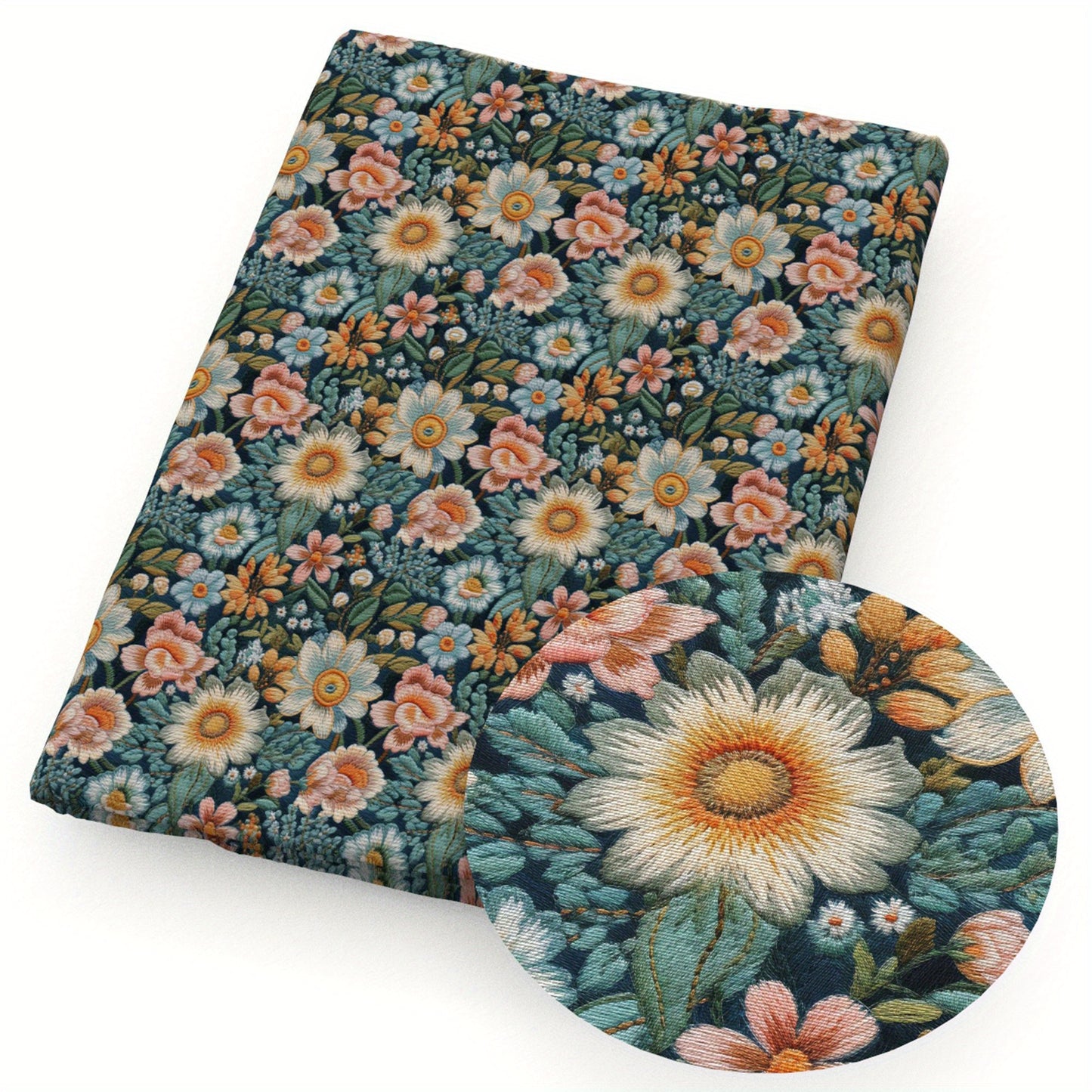 Floral 3D Embroidery Quilting Fabric Bundle Precuts