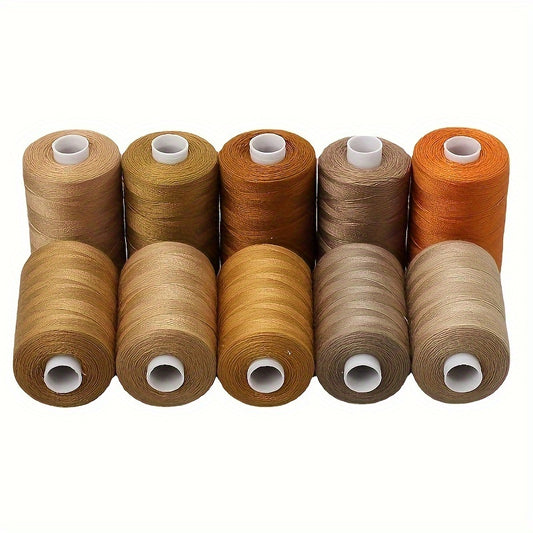 10 Rolls Set 1000 Yards Polyester Sewing Thread Quilting