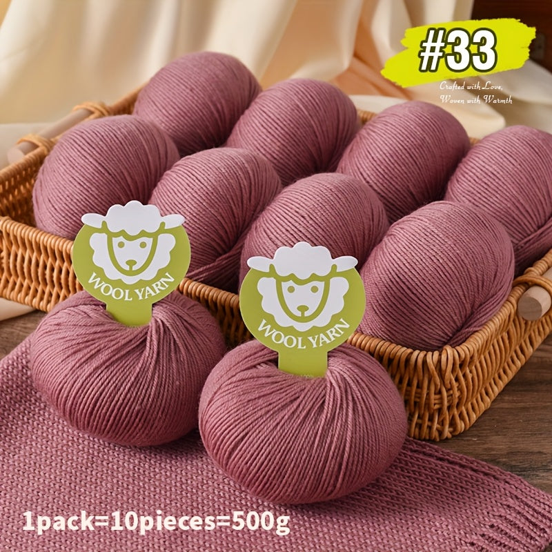 New Sheep Premium Wool Yarn 10 Balls 500g Knitting Kit