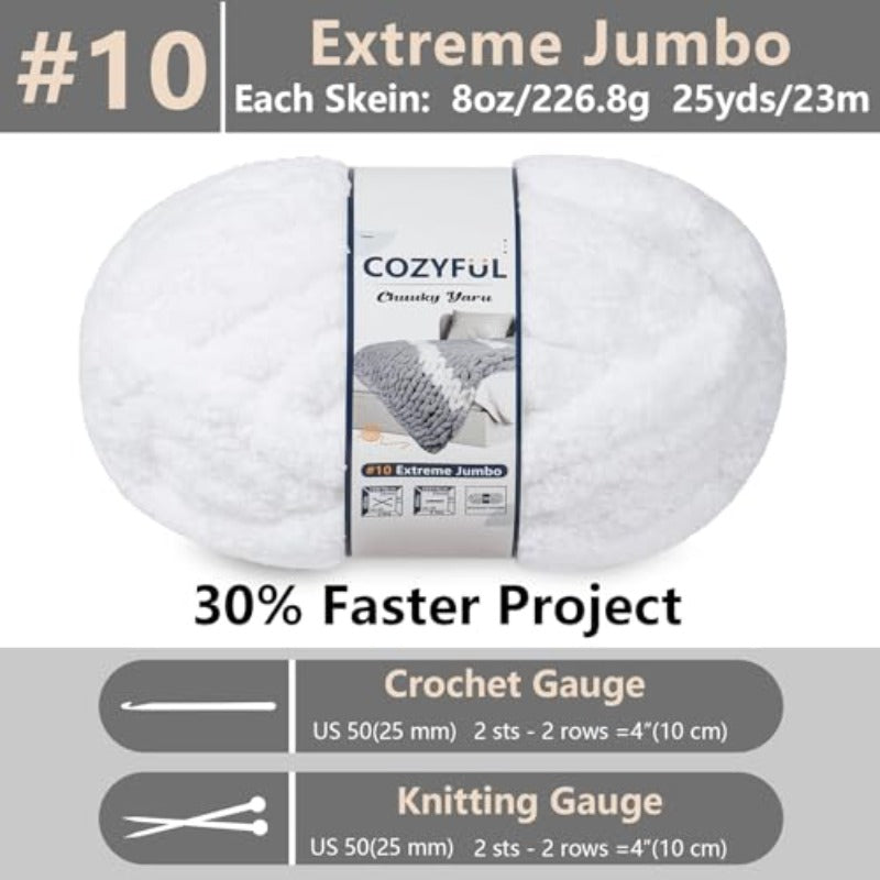 Jumbo Chenille Yarn Bulky Knit For Blankets Hats Sweaters