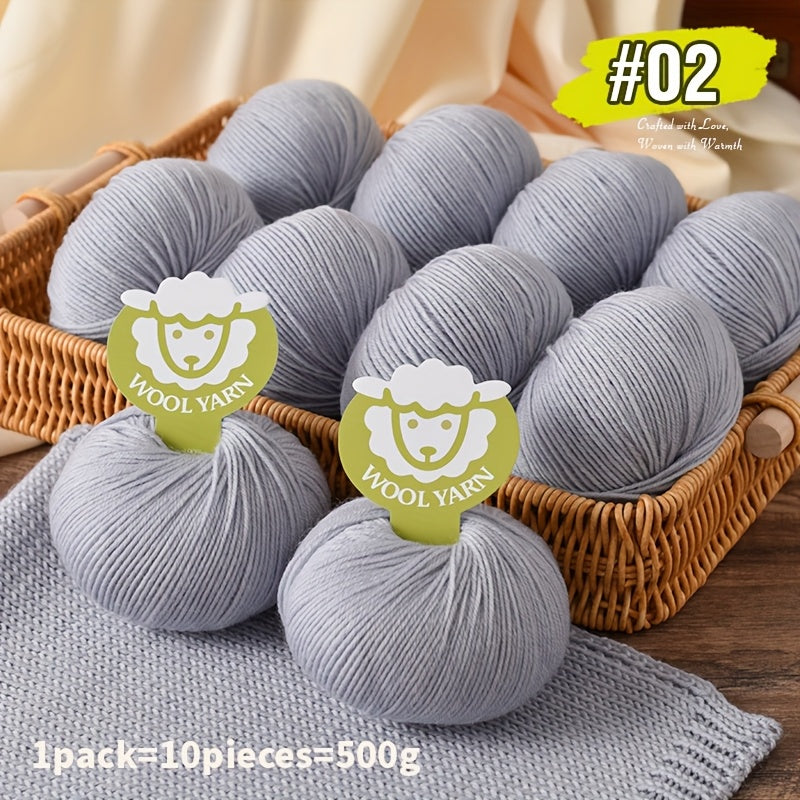 New Sheep Premium Wool Yarn 10 Balls 500g Knitting Kit