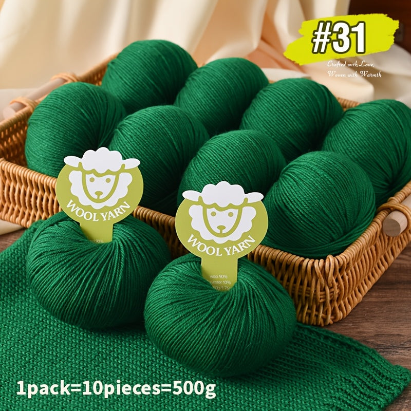 New Sheep Premium Wool Yarn 10 Balls 500g Knitting Kit